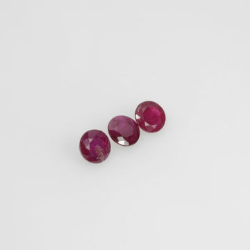 3.5 mm LOT Natural Ruby Loose Gemstone Round Cut