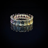 Exclusive Rainbow Unheated Natural Sapphire Ring | Eternity Ring | 18K Yellow Gold | Certified | Untreated | Earth Mined