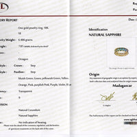 Exclusive Rainbow Unheated Natural Sapphire Ring | Eternity Ring | 18K Yellow Gold | Certified | Untreated | Earth Mined