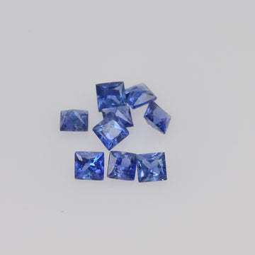 2.1-2.6 MM Natural Princess Cut Blue Sapphire Loose Gemstone