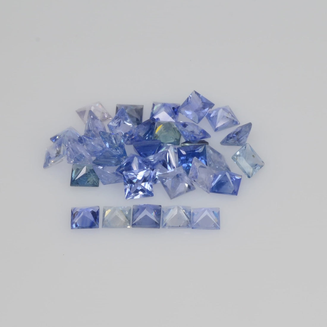 3.1-5.0 MM Natural Princess Cut Blue Sapphire Loose Gemstone