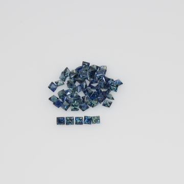 1.5-3.4 MM Natural Teal Blue Green Princess Cut Sapphire Loose Gemstone
