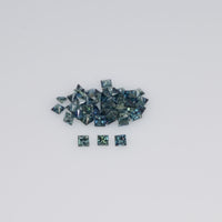 1.3-3.4 MM Natural Princess Cut Teal Blue Green Sapphire Loose Gemstone
