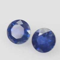 6.1 MM Natural Blue Sapphire Loose Pair Gemstone Round Cut