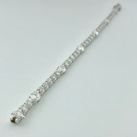 5.89 ctw Oval & Round Natural Diamond Bracelet | 18K White Gold | Classic Collection | Solitaire Bracelet | Minimal Jewelry