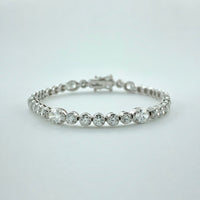 5.89 ctw Oval & Round Natural Diamond Bracelet | 18K White Gold | Classic Collection | Solitaire Bracelet | Minimal Jewelry