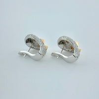 1.71 ctw Round Brilliant Natural Diamond Earring | 18K Rose Gold & White Gold | Classic Studs