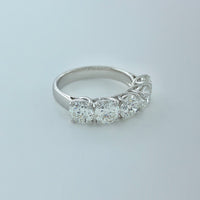 2.88 ctw F VVS2 GIA Certified Round Brilliant Natural Diamond Ring | 18K White Gold | Classic Collection | 5 Stone Ring