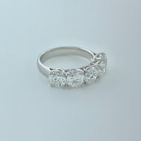 2.88 ctw F VVS2 GIA Certified Round Brilliant Natural Diamond Ring | 18K White Gold | Classic Collection | 5 Stone Ring