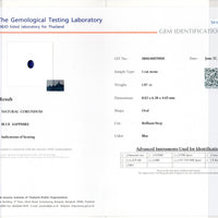 1.97 cts Natural Blue Sapphire Loose Gemstone Oval Cut Certified