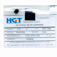 2.21 cts Natural Blue Sapphire Loose Gemstone Oval Cut Certified