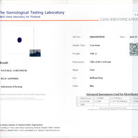 2.00 cts Natural Blue Sapphire Loose Gemstone Oval Cut