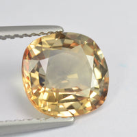 2.86 cts Natural Peach Yellow Sapphire Loose Gemstone Cushion Cut