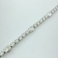 5.89 ctw Oval & Round Natural Diamond Bracelet | 18K White Gold | Classic Collection | Solitaire Bracelet | Minimal Jewelry