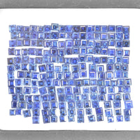 2.4-3.5 MM Natural Calibrated Blue Sapphire Loose Gemstone Square Cut
