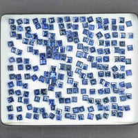 2.6-3.3 mm Natural Calibrated Blue Sapphire Loose Gemstone Square Cut