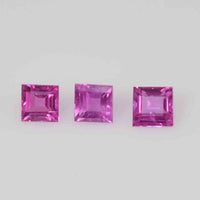 2-3.4 mm Natural Calibrated Pink Sapphire Loose Gemstone Square Cut