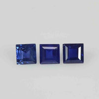2.1-3.3 mm Natural Calibrated Blue Sapphire Loose Gemstone Square Cut