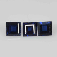 1.6 -4.3 mm Natural Calibrated Blue Sapphire Loose Gemstone Square Cut