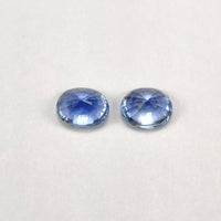 2.91 cts Unheated Natural Pastel Blue Sapphire Loose Gemstone Oval Cut Pair