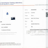 3.21 cts Unheated Natural Blue Sapphire Loose Gemstone Pear Cut Certified