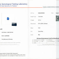 3.17 cts Unheated Natural Blue Sapphire Loose Gemstone Cushion Cut Certified