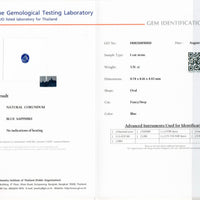 3.51 cts Unheated Natural Blue Sapphire Loose Gemstone Oval Cut Certified