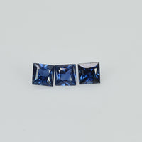 1.8 - 3.3 MM Natural Princess Cut Blue Sapphire
