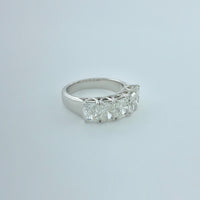3.50 ctw F-G IF-VS1 GIA Certified Radiant Natural Diamond Ring | 18K White Gold | Classic Collection | 5 Stone Ring