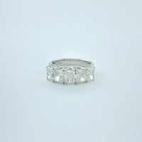 3.50 ctw F-G IF-VS1 GIA Certified Radiant Natural Diamond Ring | 18K White Gold | Classic Collection | 5 Stone Ring
