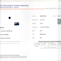 2.19 cts Natural Blue Sapphire Loose Gemstone Oval Cut Certified