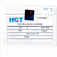 2.01 cts Natural Blue Sapphire Loose Gemstone Cushion Cut Certified