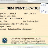 2.34 cts Natural Blue Sapphire Loose Gemstone Oval Cut