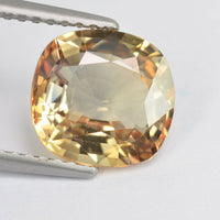 2.86 cts Natural Peach Yellow Sapphire Loose Gemstone Cushion Cut