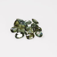 6x4 mm Natural Calibrated Green Sapphire Loose Gemstone Oval Cut