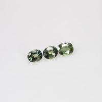 5x4 mm Natural Calibrated Green Sapphire Loose Gemstone Oval Cut