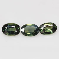 6x4 mm Natural Calibrated Green Sapphire Loose Gemstone Oval Cut