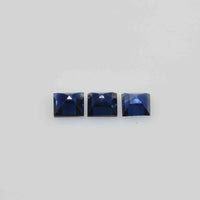 2.6-3.4 mm Natural Calibrated Blue Sapphire Loose Gemstone Square Cut