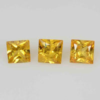2.7-3.3 mm Natural Calibrated Yellow Sapphire Loose Gemstone Princess Cut - Thai Gems Export Ltd.