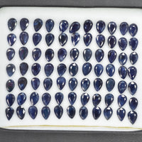 6x4 mm Natural Calibrated Blue Sapphire Loose Gemstone Pear Cut