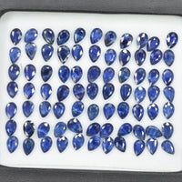6x4 mm Natural Calibrated Blue Sapphire Loose Gemstone Pear Cut