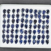 6x4 mm Natural Calibrated Blue Sapphire Loose Gemstone Pear Cut