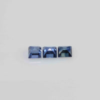 2.6-3.3 mm Natural Calibrated Blue Sapphire Loose Gemstone Square Cut
