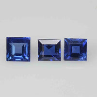 1.3 mm-3.9 mm Natural Calibrated Blue Sapphire Loose Gemstone Square Cut
