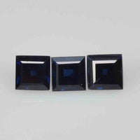 1.9-4.0 MM Natural Calibrated Blue Sapphire Loose Gemstone Square Cut