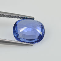 3.17 cts Unheated Natural Blue Sapphire Loose Gemstone Cushion Cut Certified