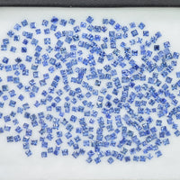 1.2-1.8 MM Natural Princess Cut Blue Sapphire Loose Gemstone