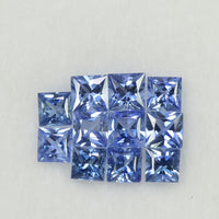 3.2-3.6 MM Natural Blue Sapphire Loose Gemstone Princess Cut