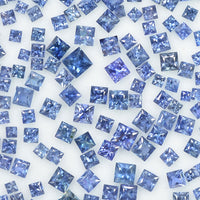 1.40 - 3.5 MM Natural Princess Cut Blue Sapphire Loose Gemstone