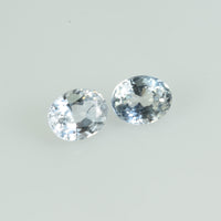 0.72 cts Natural White Sapphire Loose Pair Gemstone Oval Cut - Thai Gems Export Ltd.
